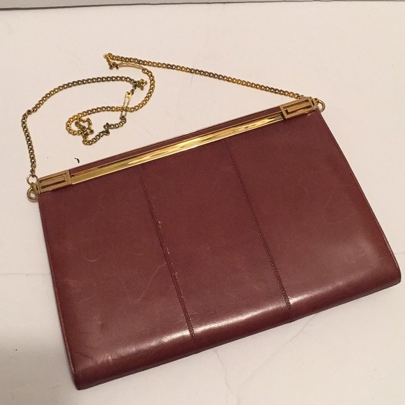 leather purse with chain strap